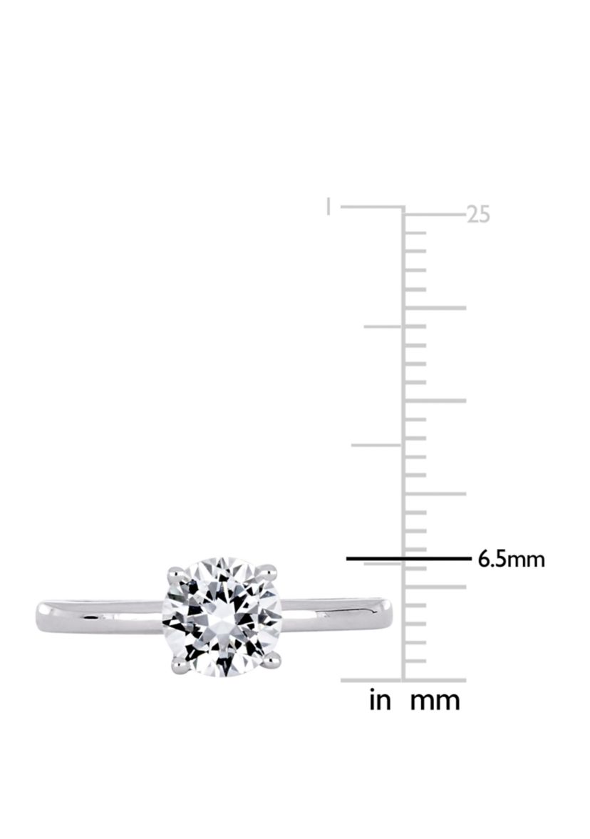 1.25 ct. t.w. Lab Created White Sapphire Solitaire Engagement Ring in 10K White Gold