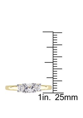 5/8 ct. t.w. Lab Created White Sapphire 3 Stone Engagement Ring 10K Yellow Gold