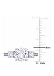3 ct. t.w. Lab Created White Sapphire and 1/10 ct. t.w. Diamond 3 Stone Ring in 10K White Gold