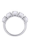 3.3 ct. t.w. Lab Created White Sapphire and 1/10 ct. t.w. Diamond Semi-Eternity Ring in 10K White Gold