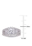 1.6 ct. t.w. Lab Created White Sapphire and 4/5 ct. t.w. Diamond Bridal Ring Set in 10K White Gold