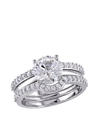 3.25 Ct Antique Style Three Stone Wedding Engagement Ring Set 