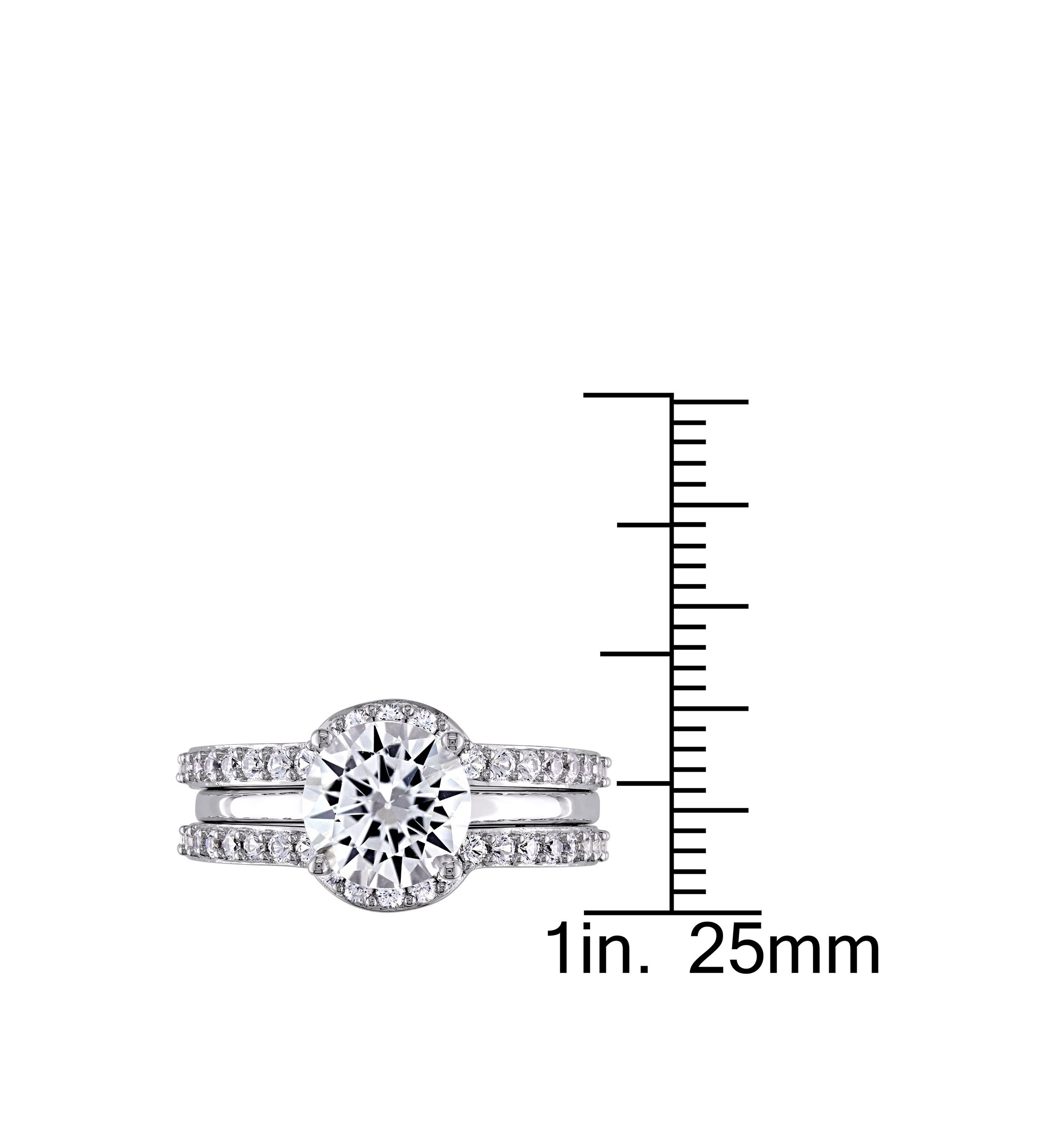 3.25 ct. t.w. Lab Created White Sapphire 3 Piece Bridal Ring Set in 10K White Gold