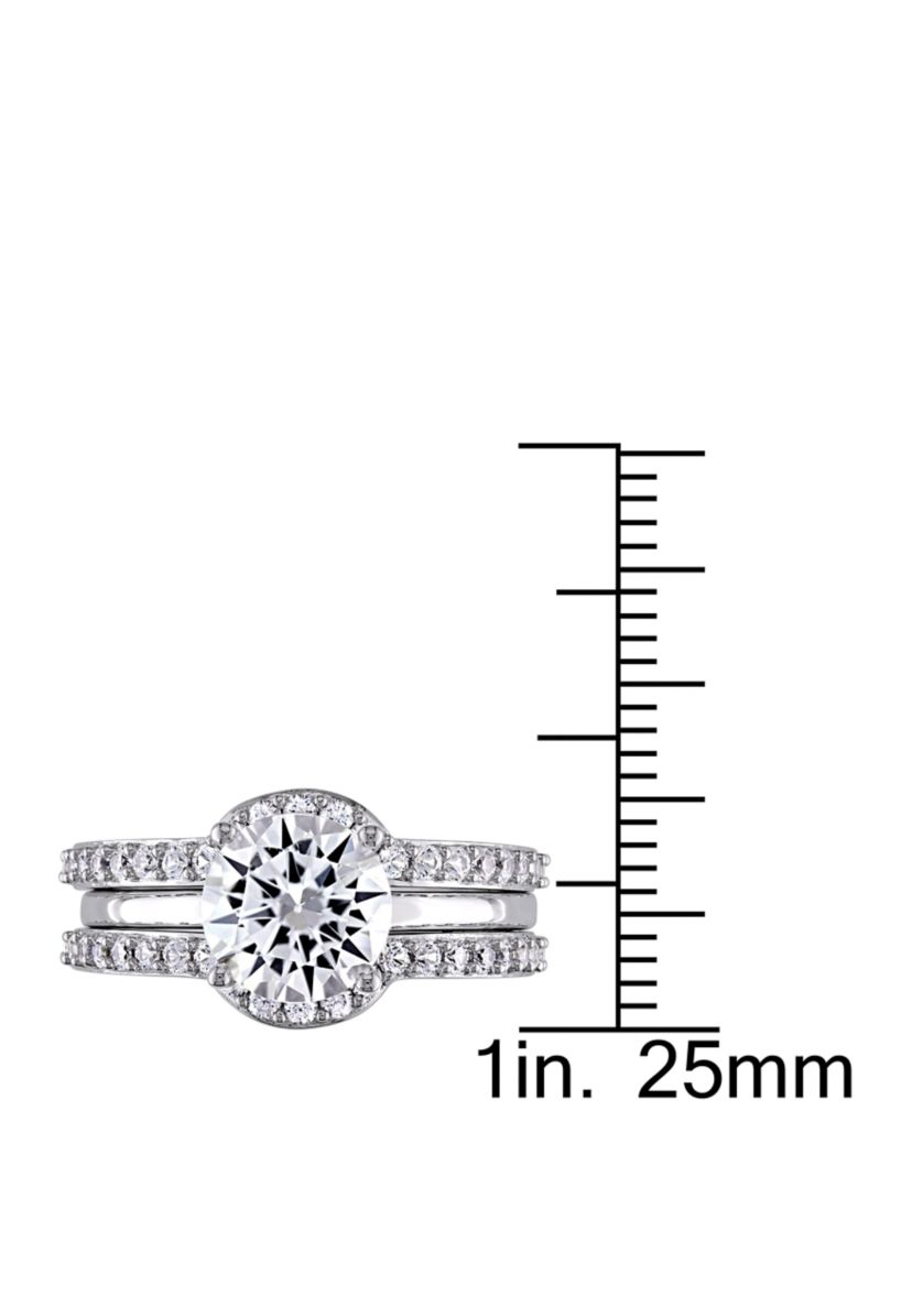 3.25 ct. t.w. Lab Created White Sapphire 3 Piece Bridal Ring Set in 10K White Gold