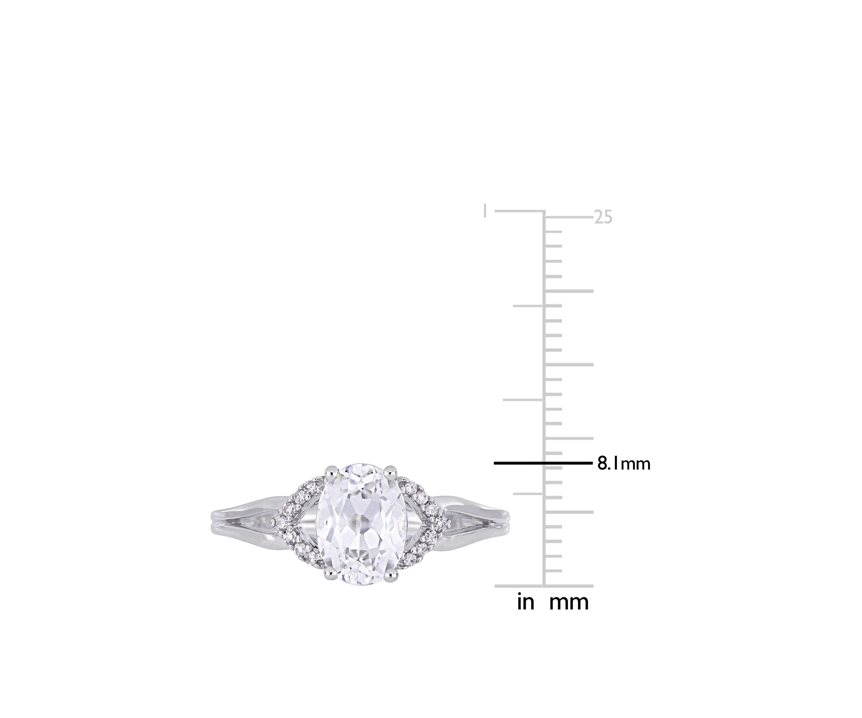 2 ct. t.w. Lab Created White Sapphire and 1/10 ct. t.w. Diamond Accent Split Shank Engagement Ring in 10K White Gold