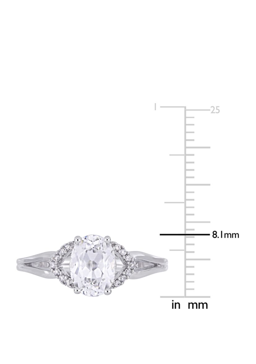 2 ct. t.w. Lab Created White Sapphire and 1/10 ct. t.w. Diamond Accent Split Shank Engagement Ring in 10K White Gold