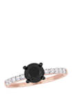 1.25 ct. t.w. Black and White Diamond Engagement Ring in 14K Rose Gold