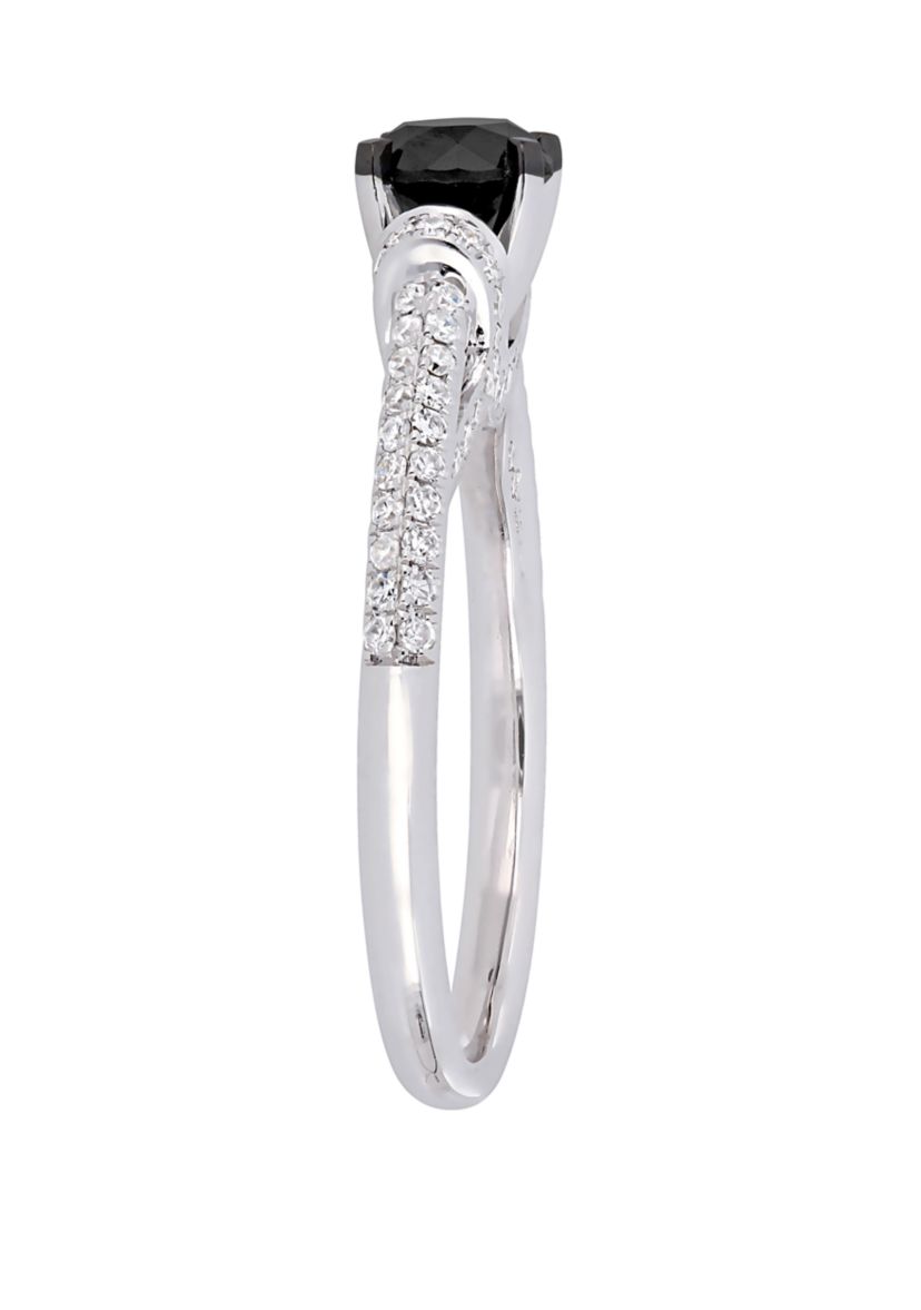 1 ct. t.w. Black and White Diamond Engagement Ring in 14K Yellow Gold