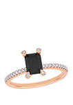 1.1 ct. t.w. Black and White Diamond Engagement Ring in 10K Rose Gold