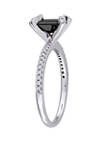1.1 ct. t.w. Black and White Diamond Engagement Ring in 10K White Gold