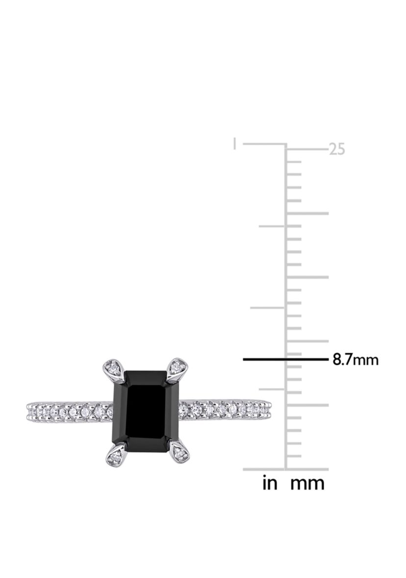 1.1 ct. t.w. Black and White Diamond Engagement Ring in 10K White Gold