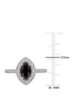 1.25 ct. t.w. Black and White Diamond Marquise Halo Ring in 10K White Gold