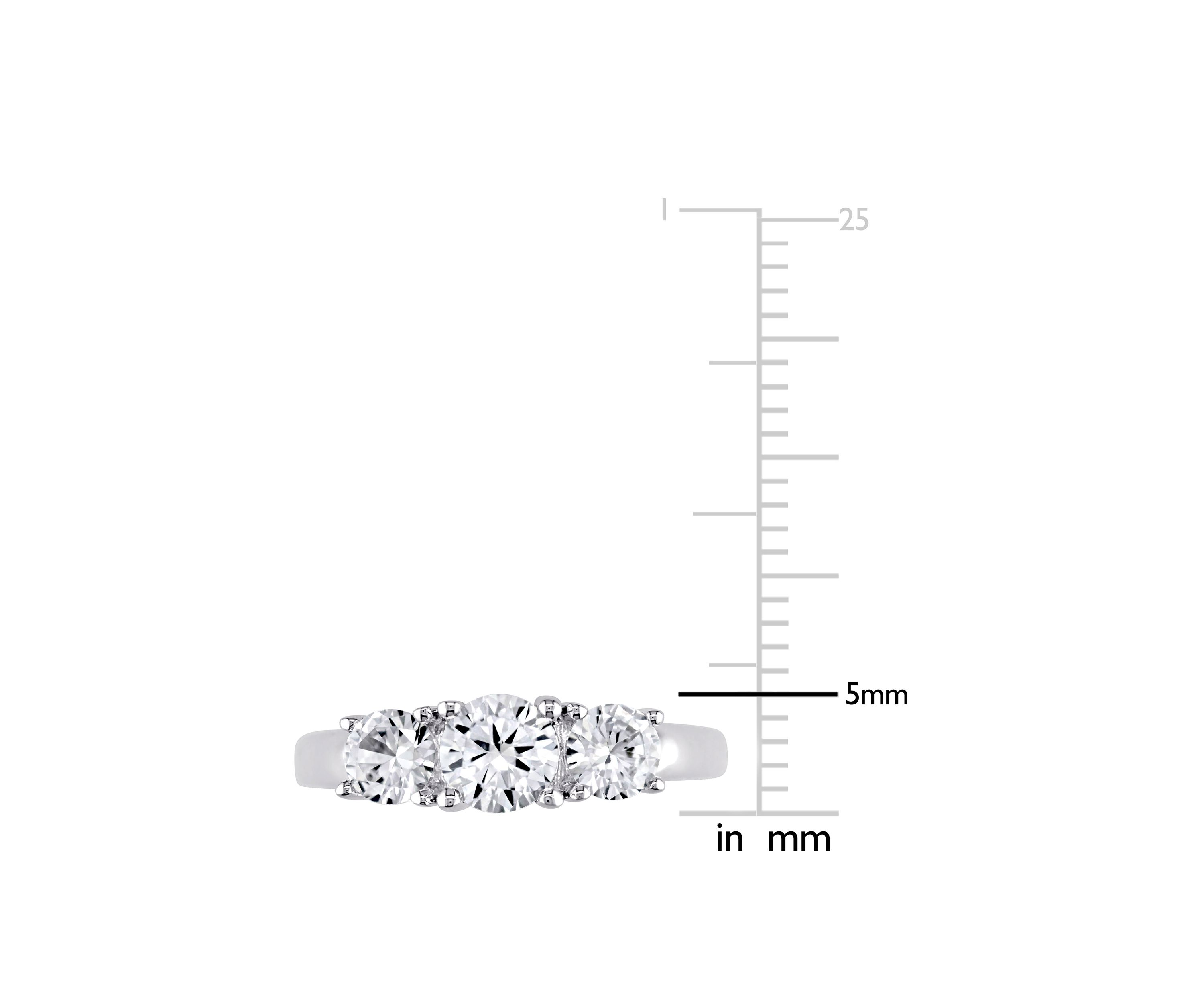 1.3 ct. t.w. Lab Created White Sapphire 3 Stone Engagement Ring in 10K White Gold