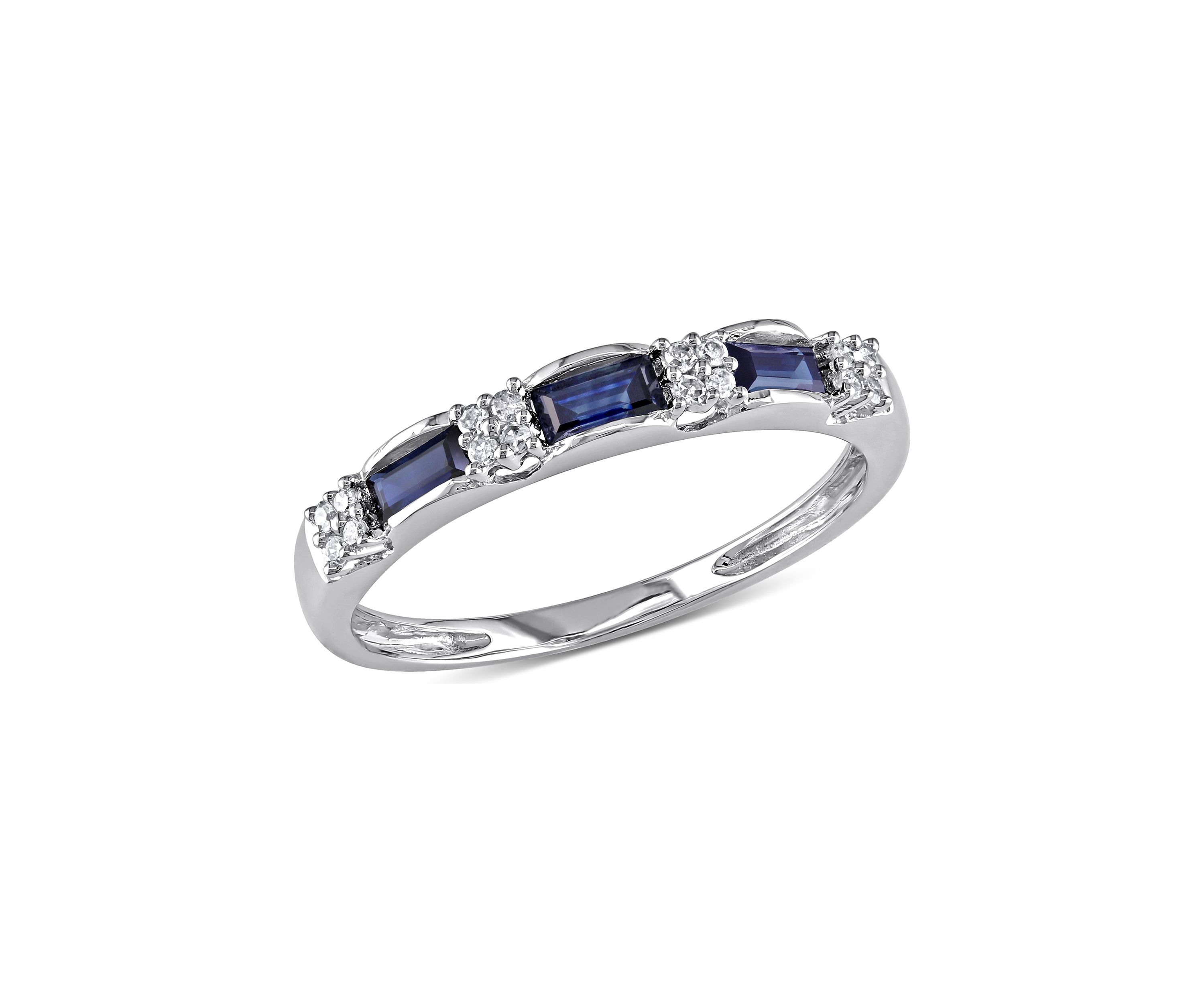 Diamond and Sapphire Eternity Ring in 10K White Gold