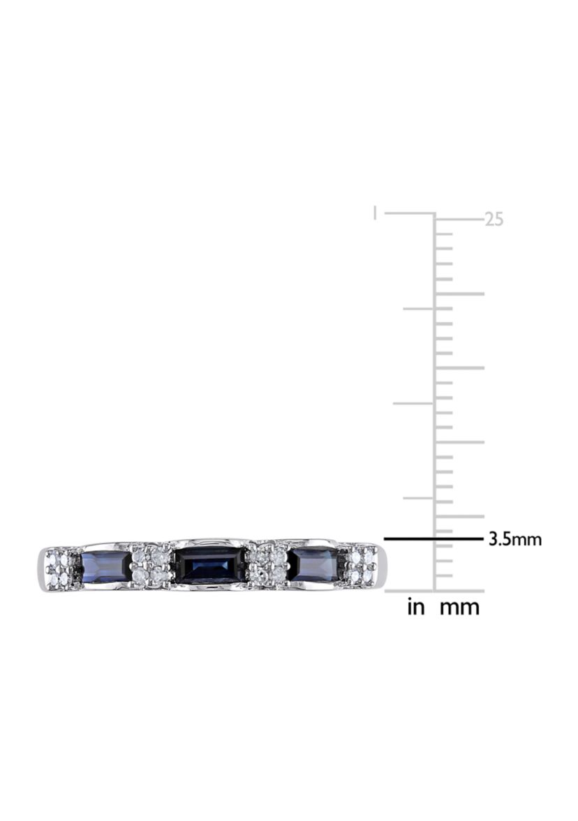 Diamond and Sapphire Eternity Ring in 10K White Gold