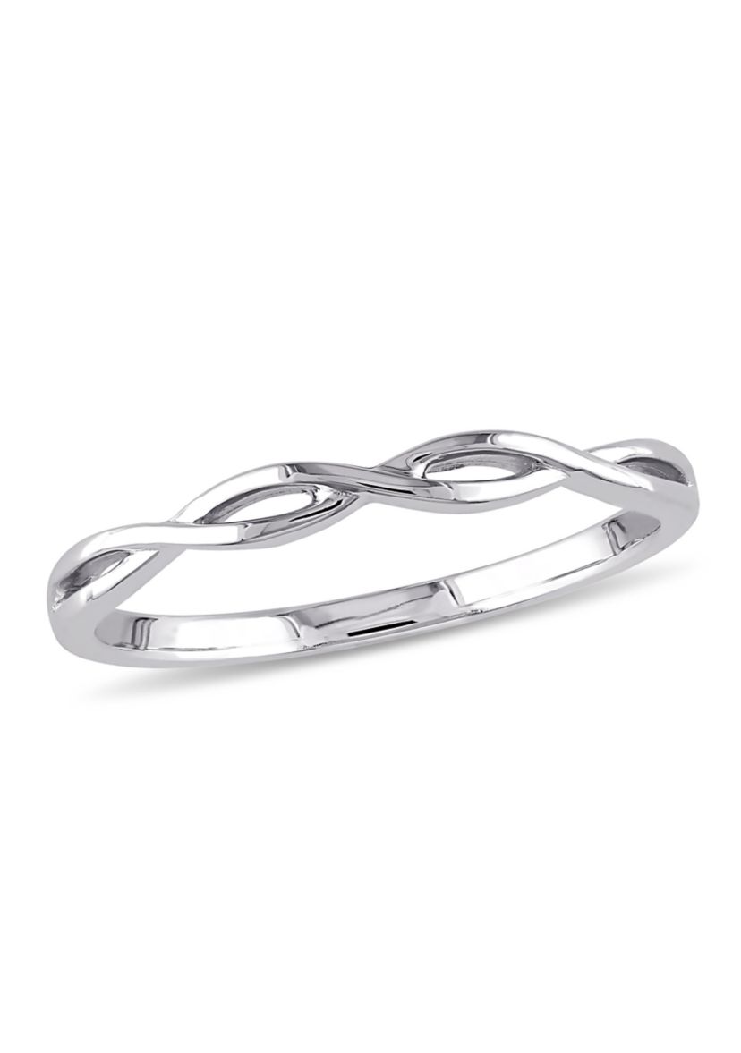 Infinity Wedding Band in 10K White Gold