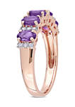 1.16 ct. t.w. Amethyst and 1/6 ct. t.w. Diamond Semi Eternity Ring in 14K Rose Gold