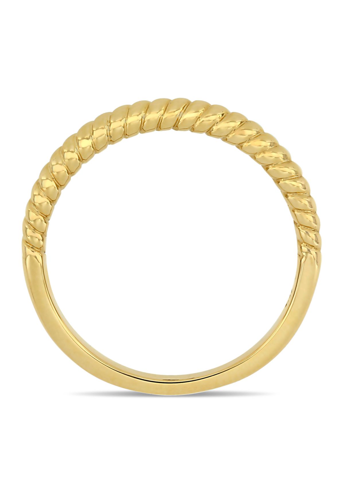 Wedding Band with Twist Design in 14K Yellow Gold