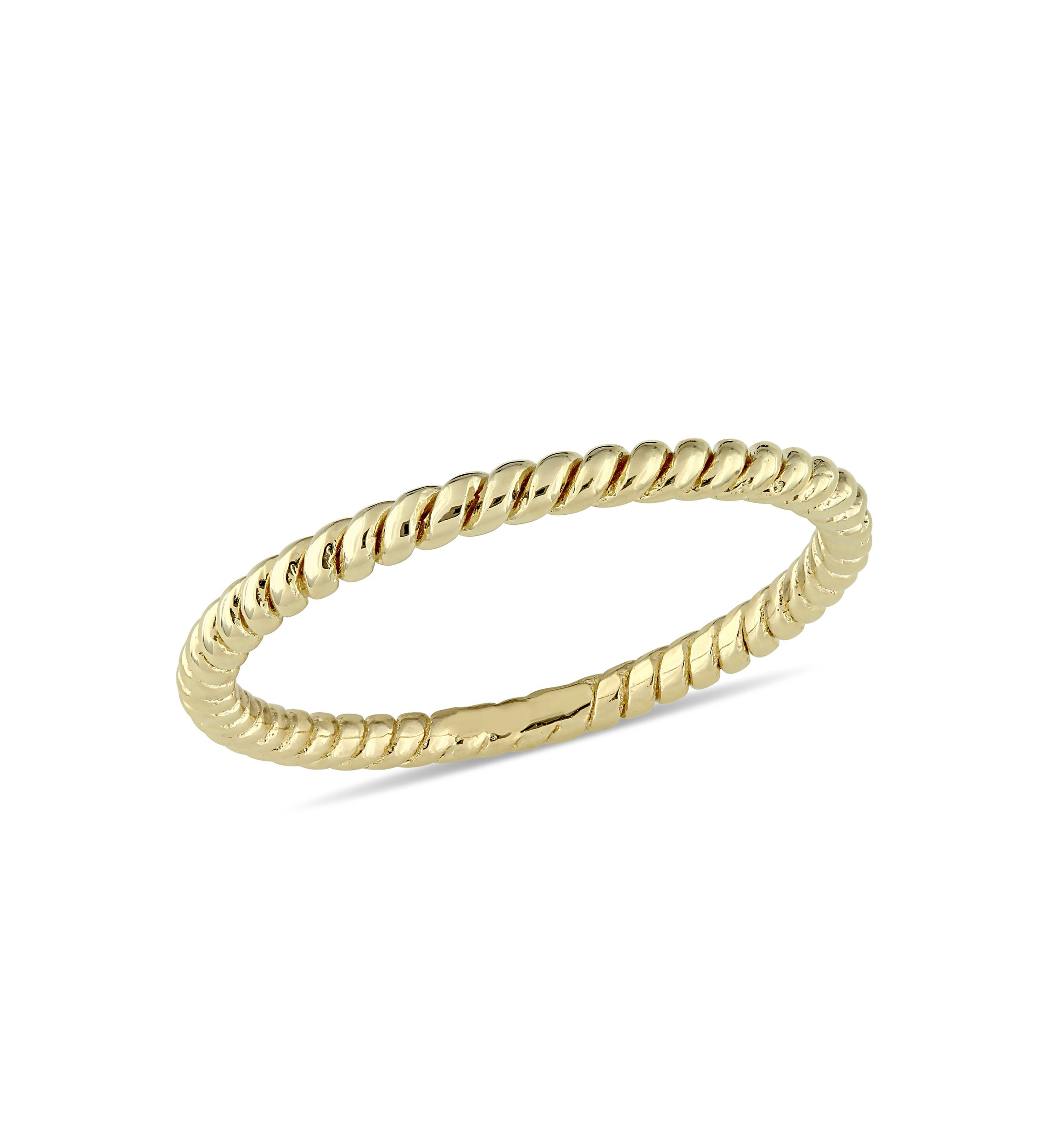 Twist Wedding Band in 14K Yellow Gold