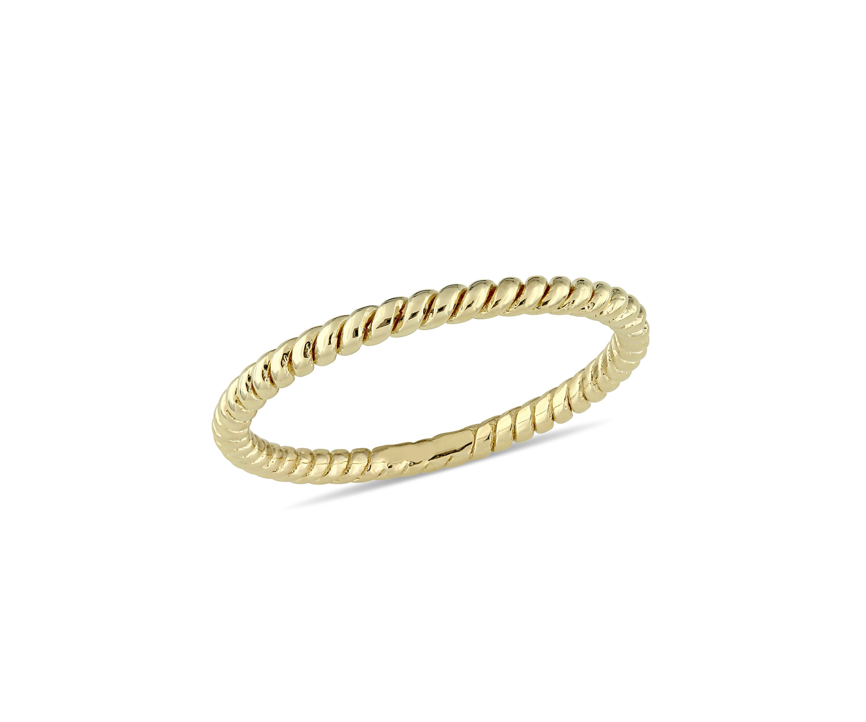 Twist Wedding Band in 14K Yellow Gold
