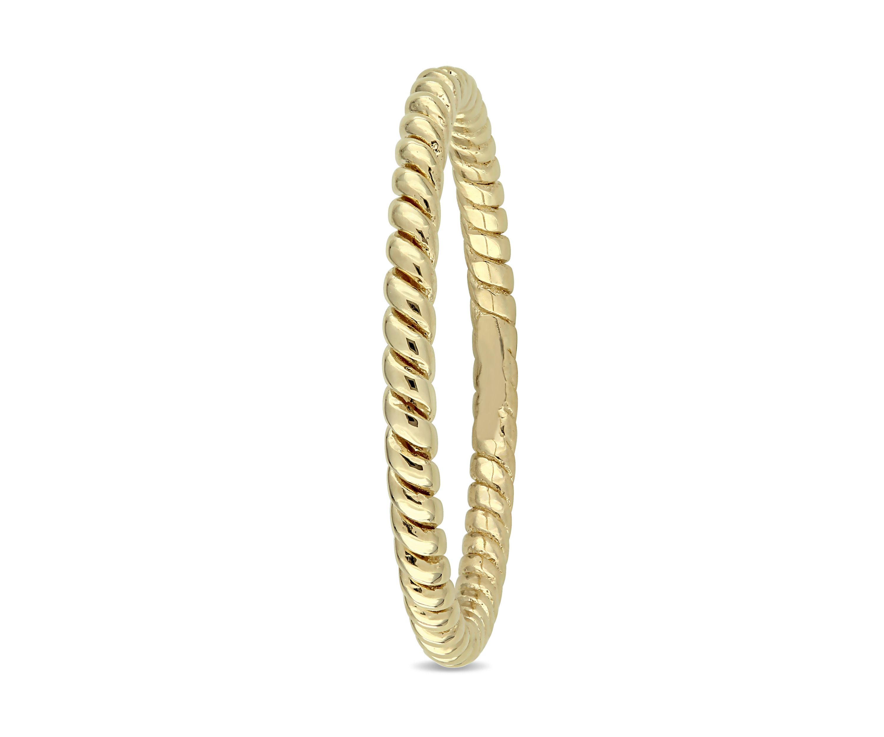 Twist Wedding Band in 14K Yellow Gold
