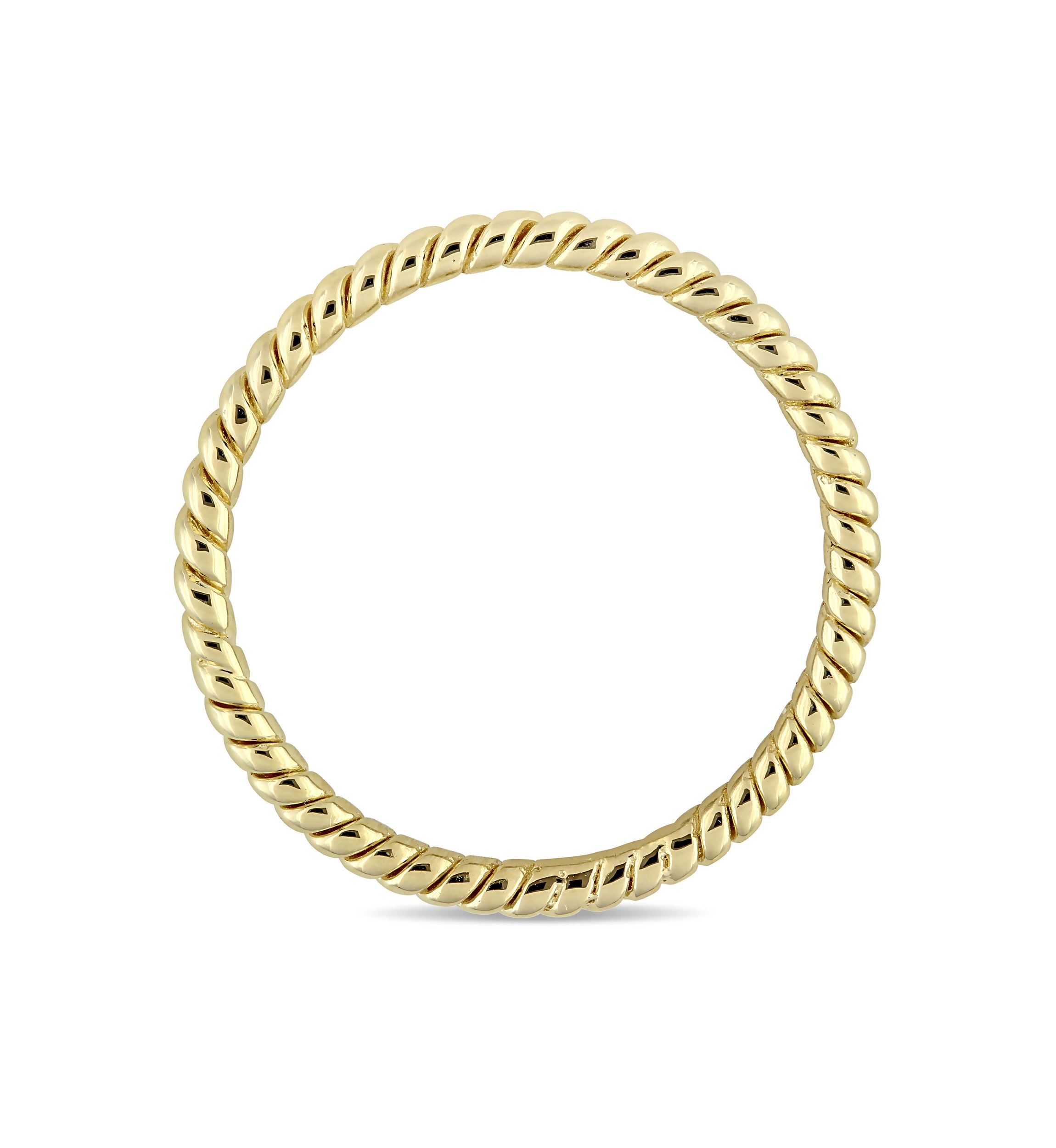 Twist Wedding Band in 14K Yellow Gold