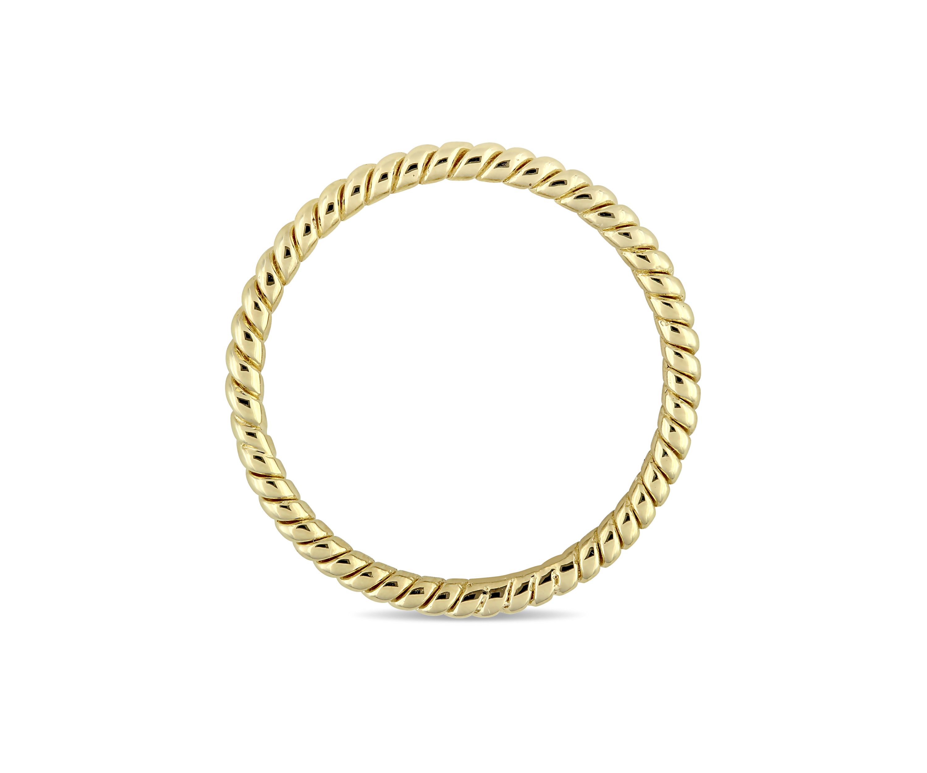 Twist Wedding Band in 14K Yellow Gold