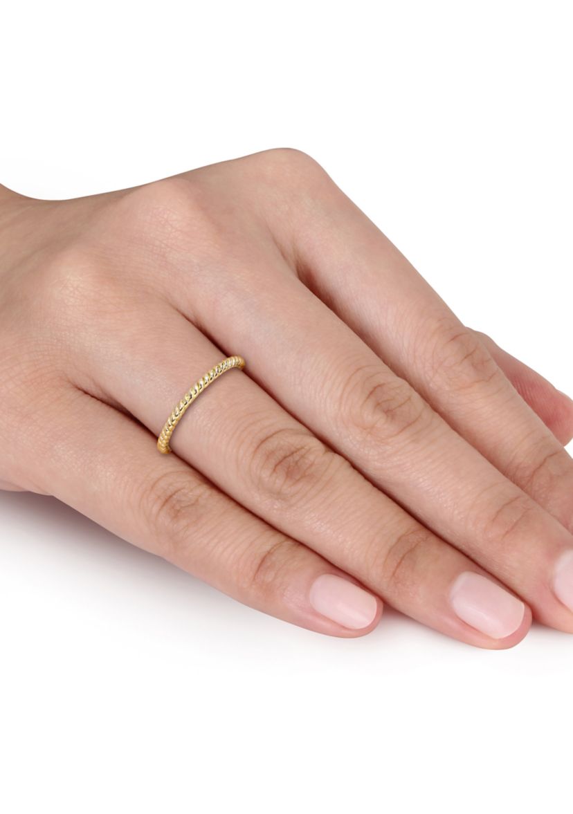 Twist Wedding Band in 14K Yellow Gold