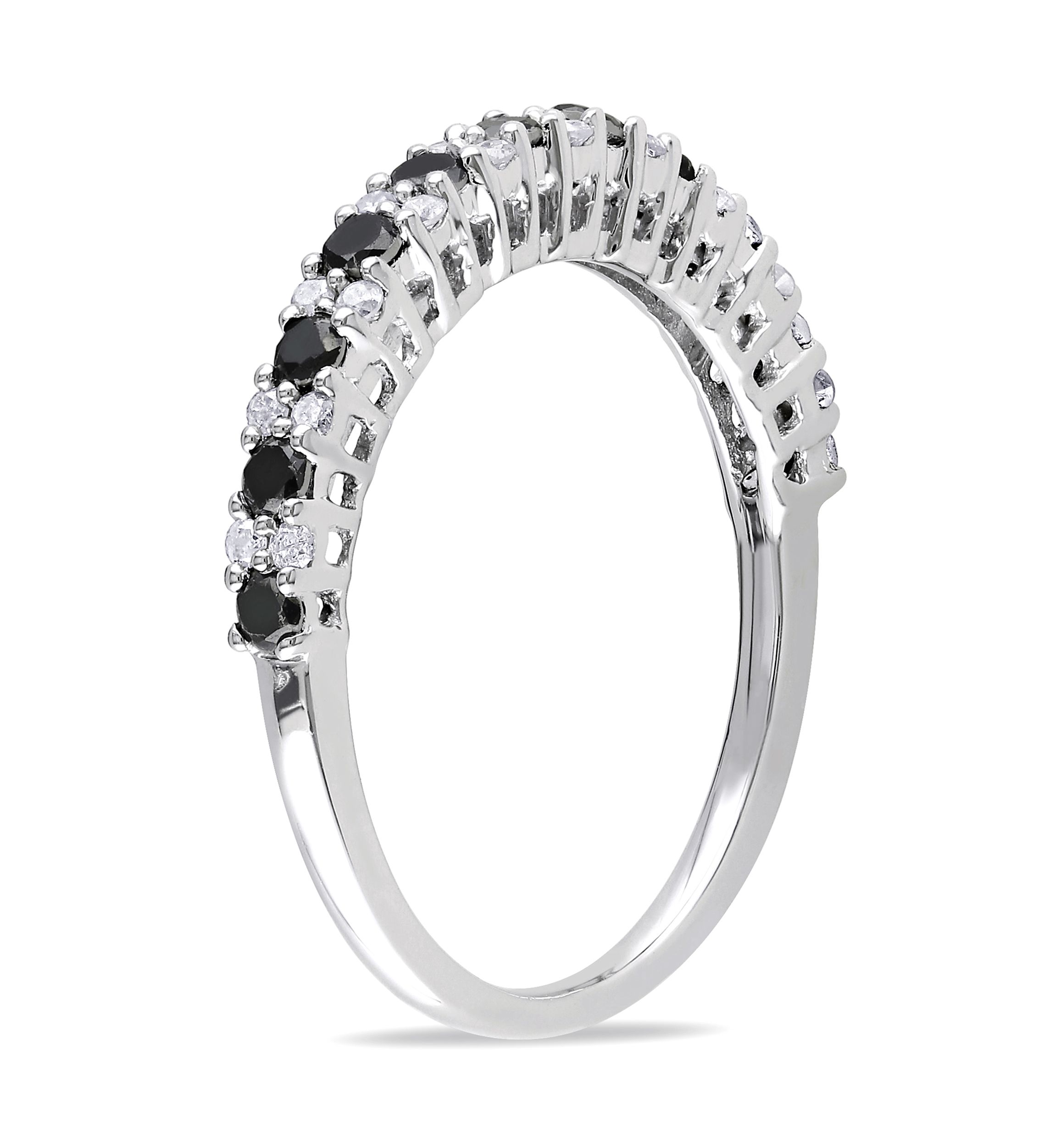 1/2 ct. t.w. Black and White Diamond Anniversary Band in Sterling Silver