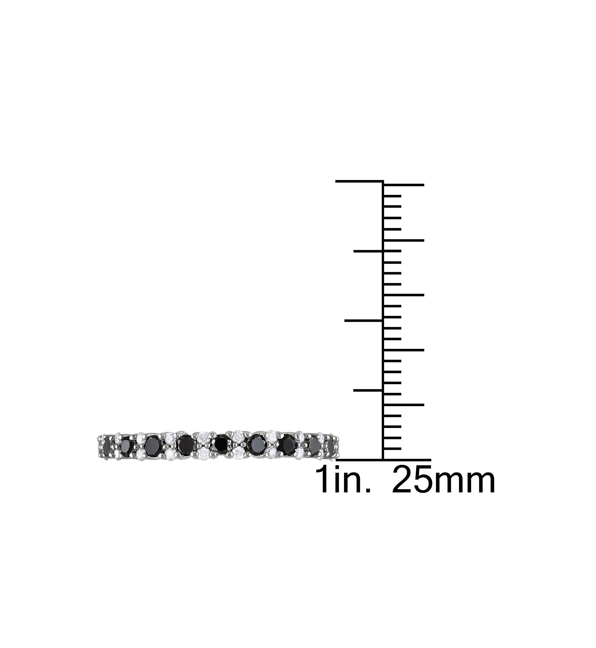 1/2 ct. t.w. Black and White Diamond Anniversary Band in Sterling Silver