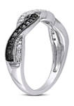 1/10 ct. t.w. Black and White Diamond Infinity Anniversary Band in Sterling Silver