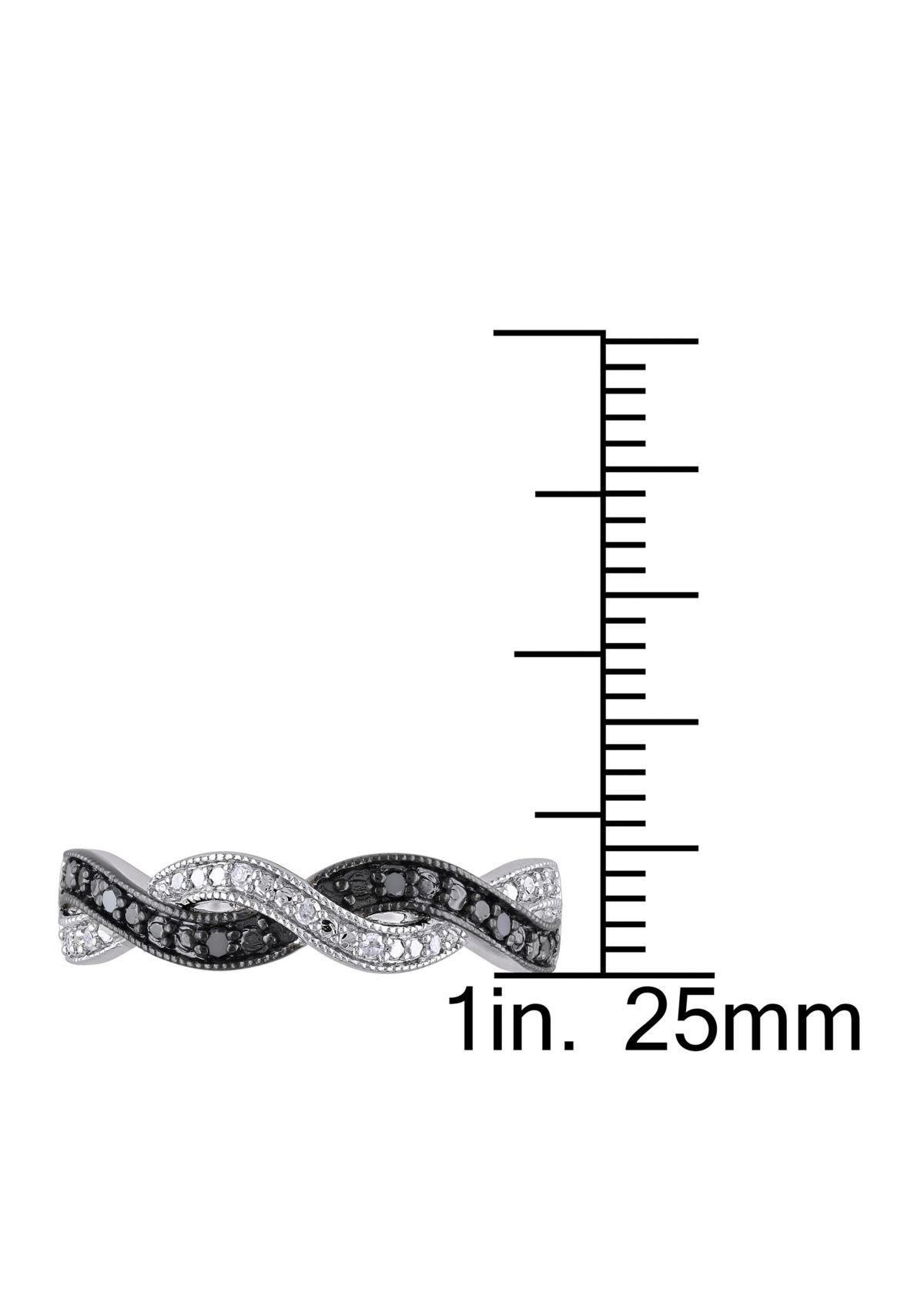 1/10 ct. t.w. Black and White Diamond Infinity Anniversary Band in Sterling Silver