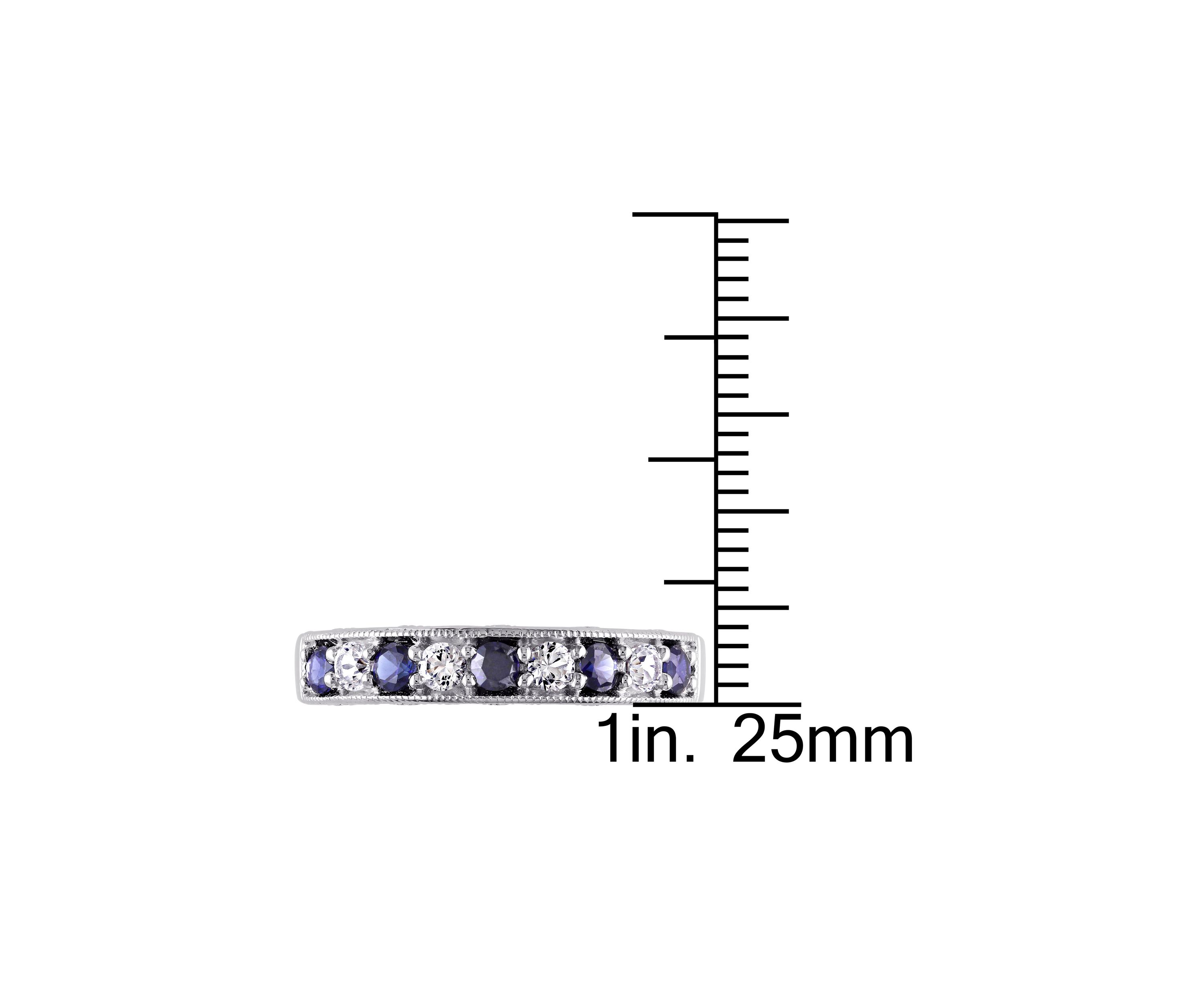 4/5 ct. t.w. Lab Created Blue and White Sapphire Anniversary Band in Sterling Silver