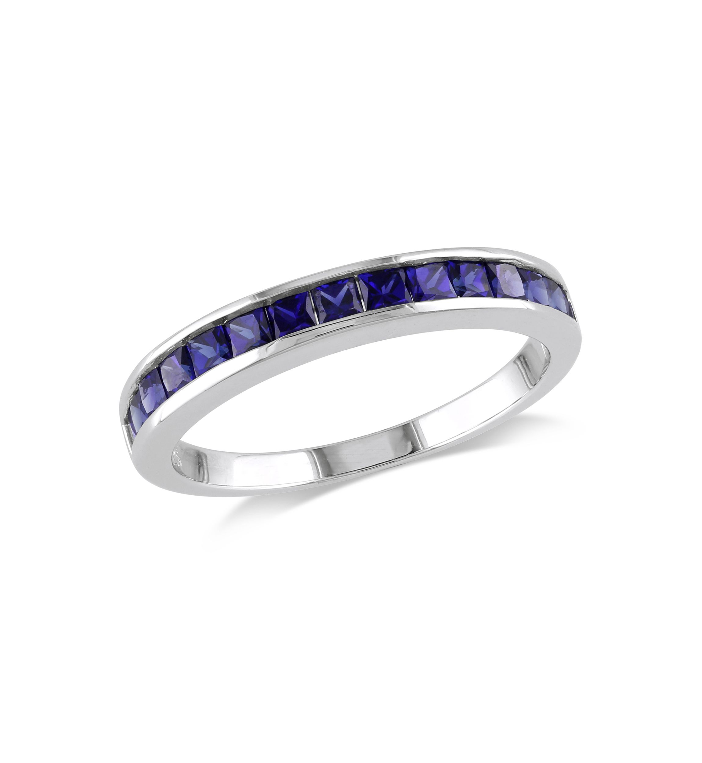 3/4 ct. t.w. Lab Created Blue Sapphire Eternity Ring in Sterling Silver