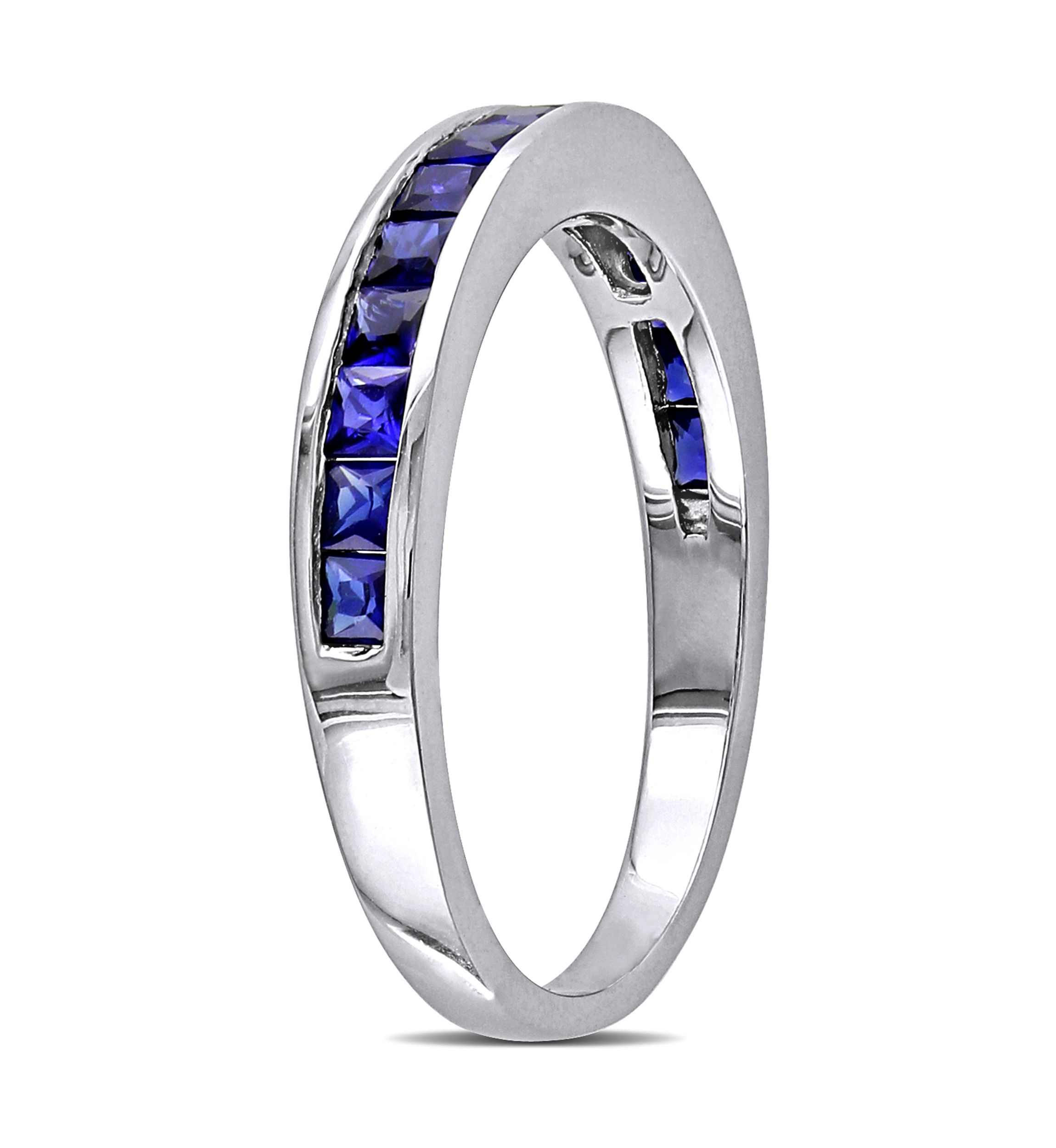 3/4 ct. t.w. Lab Created Blue Sapphire Eternity Ring in Sterling Silver
