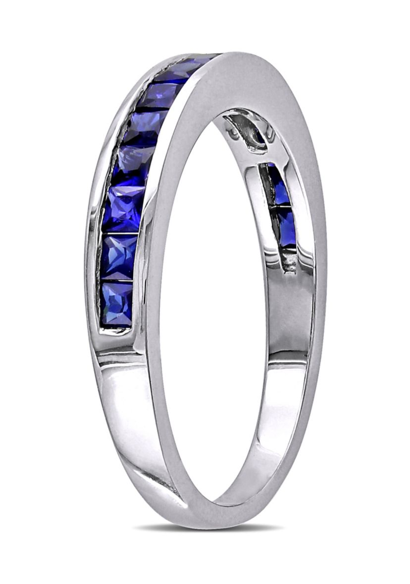 3/4 ct. t.w. Lab Created Blue Sapphire Eternity Ring in Sterling Silver