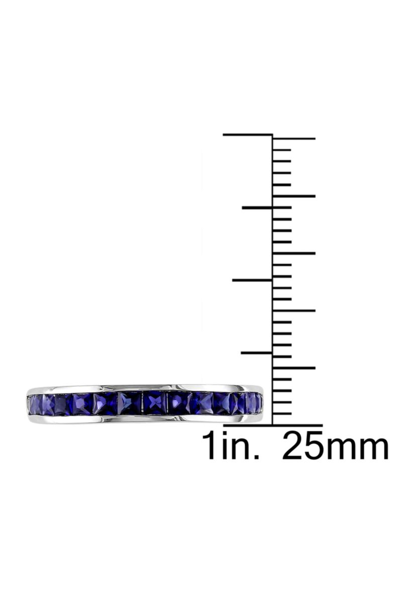 3/4 ct. t.w. Lab Created Blue Sapphire Eternity Ring in Sterling Silver