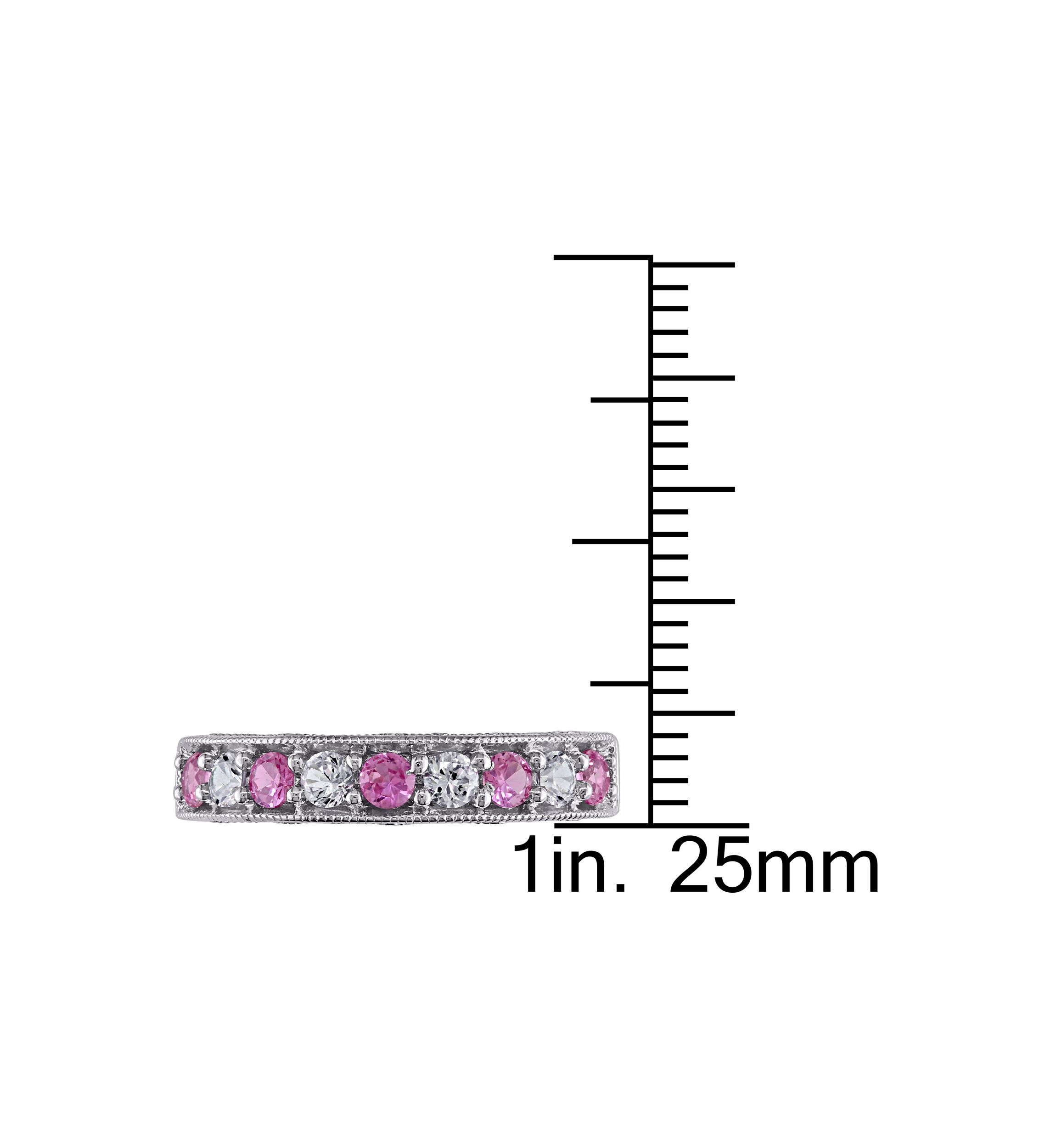 4/5 ct. t.w. Lab Created Pink and White Sapphire Anniversary Band in Sterling Silver