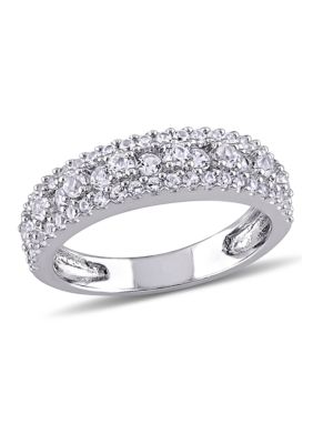 Belk & Co 1.3 Ct. T.w. Lab Created White Sapphire Anniversary Band In Sterling Silver, 10 -  0686692278295