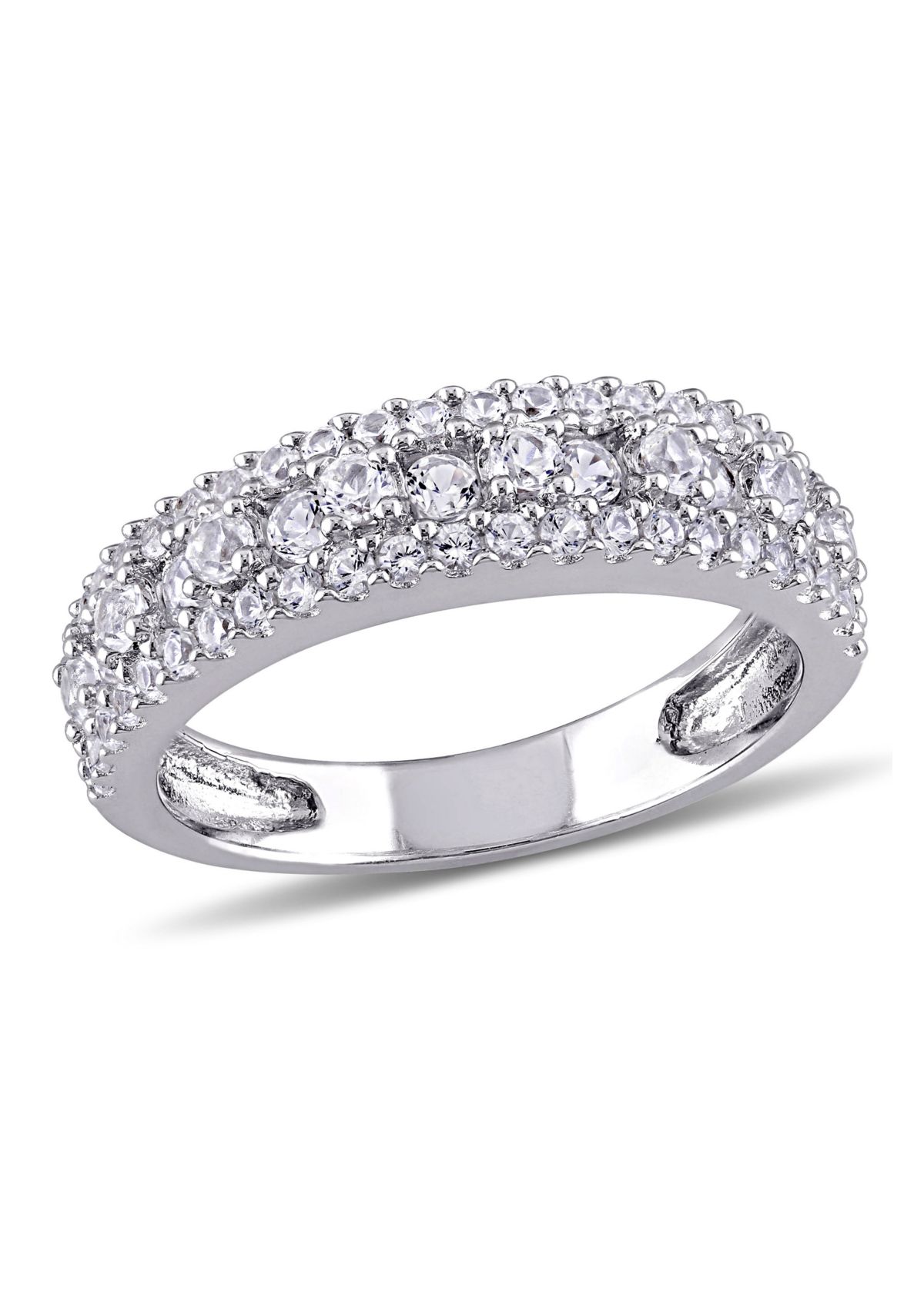 1.3 ct. t.w. Lab Created White Sapphire Anniversary Band in Sterling Silver