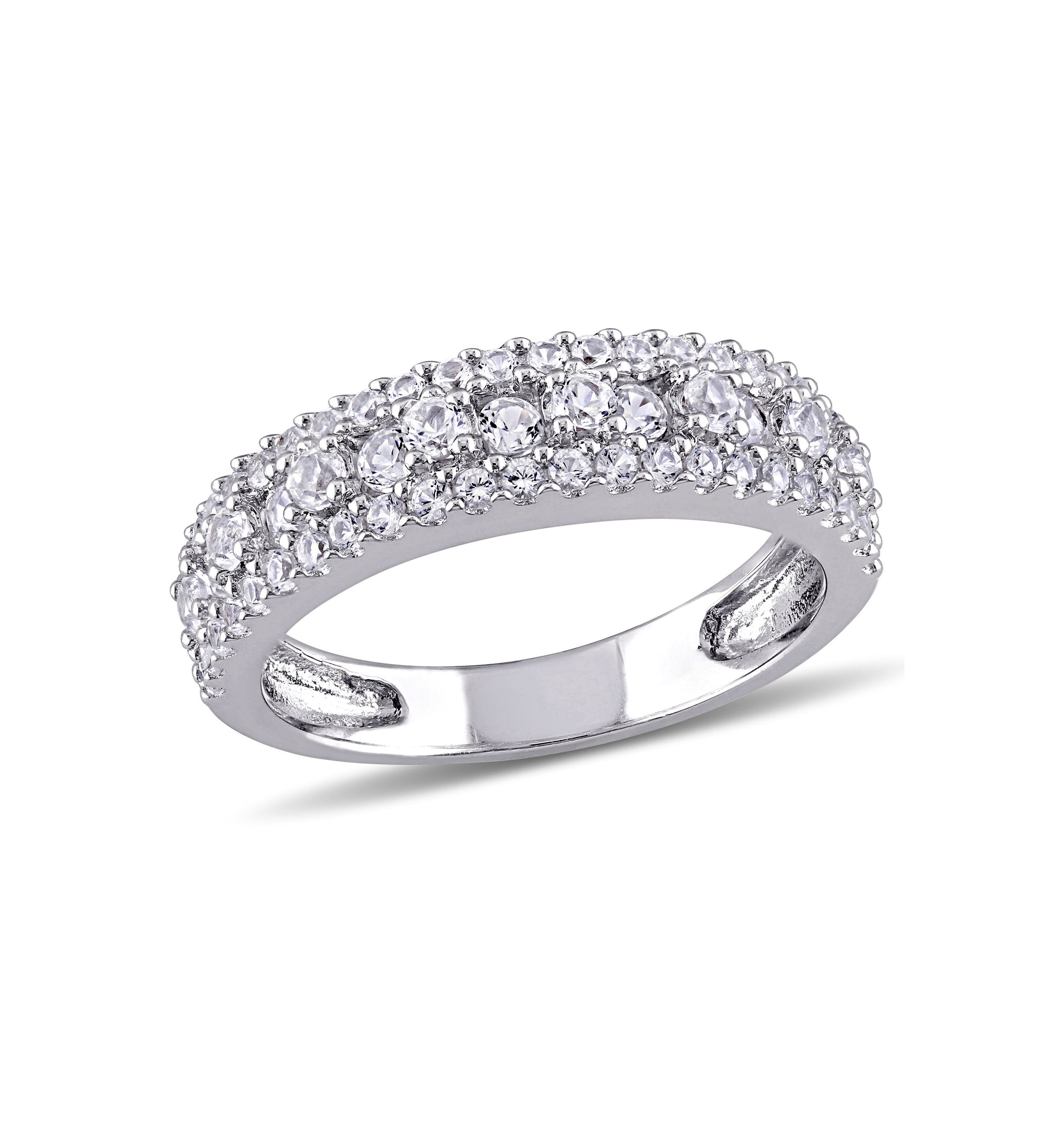 1.3 ct. t.w. Lab Created White Sapphire Anniversary Band in Sterling Silver