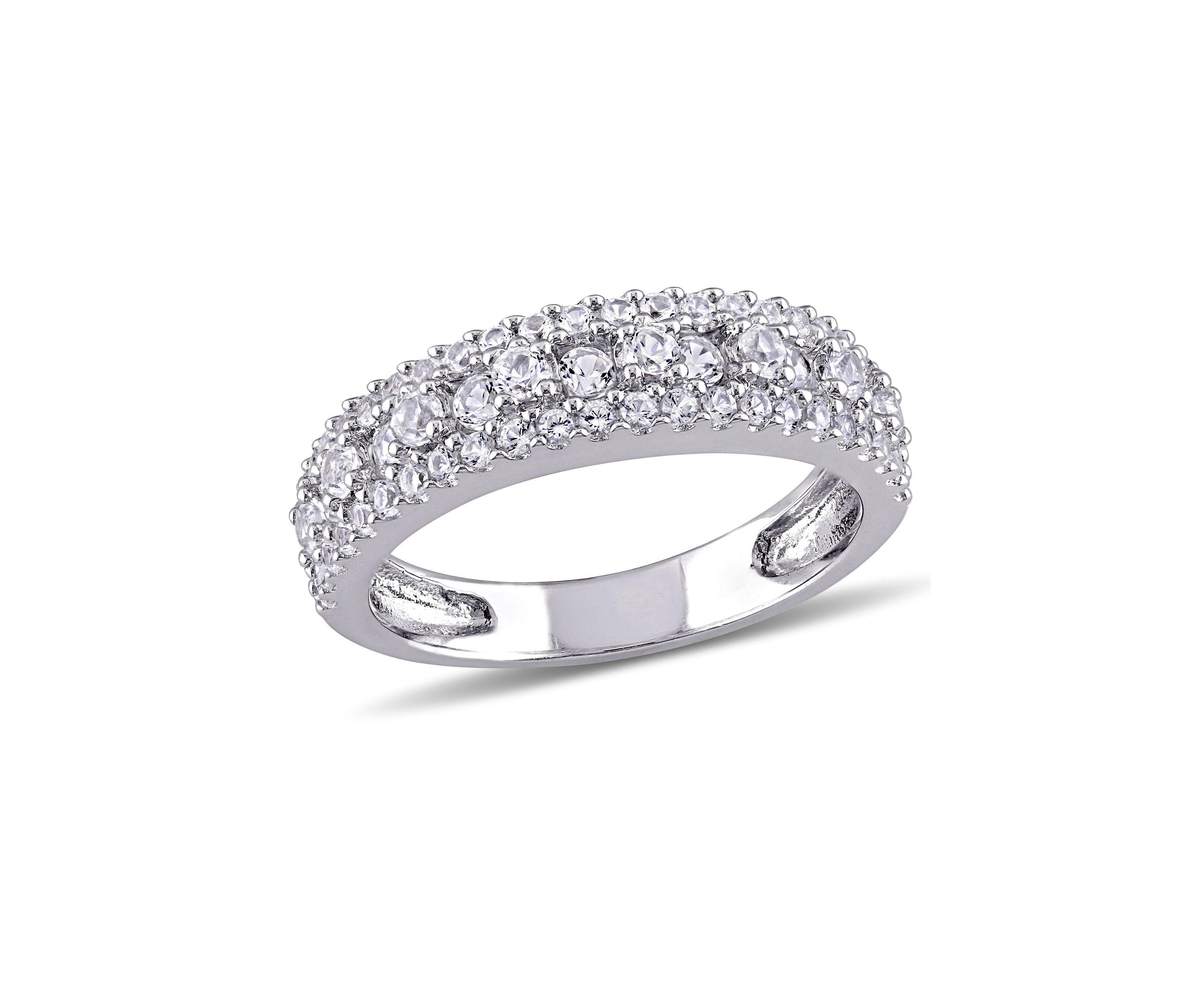 1.3 ct. t.w. Lab Created White Sapphire Anniversary Band in Sterling Silver