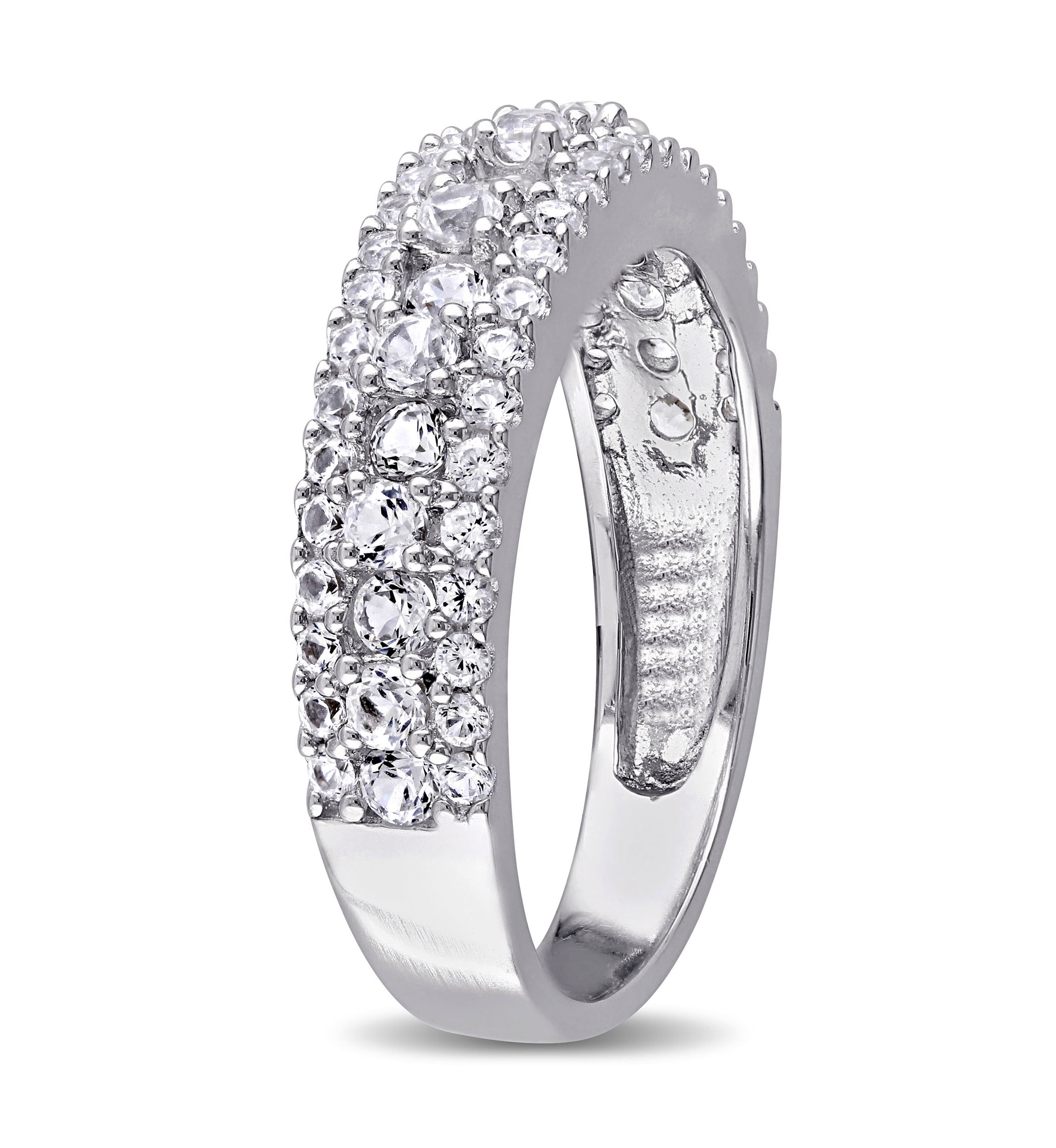 1.3 ct. t.w. Lab Created White Sapphire Anniversary Band in Sterling Silver