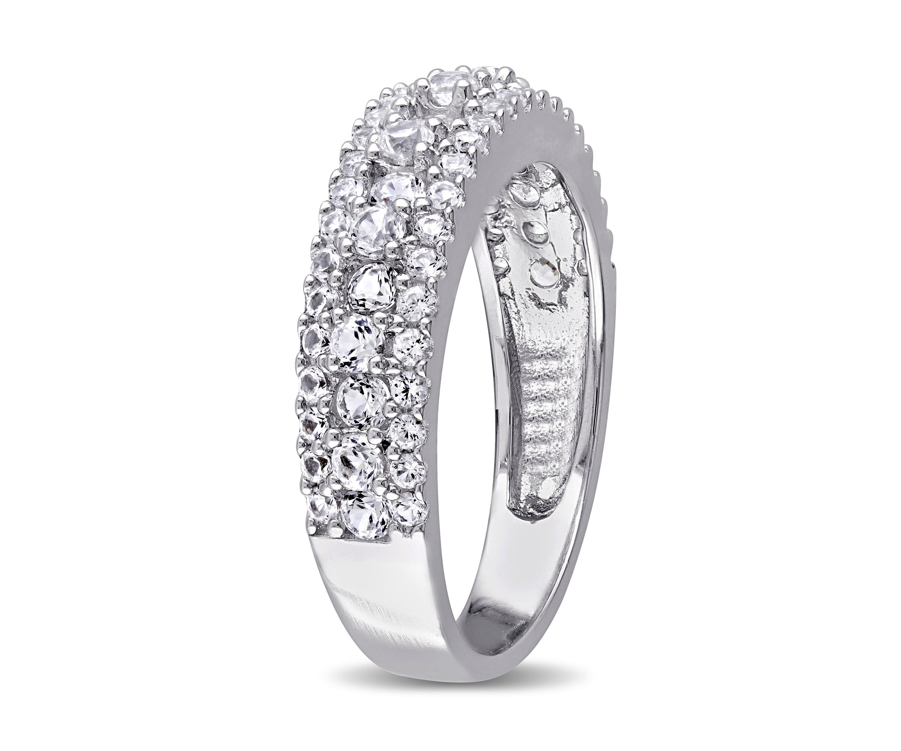 1.3 ct. t.w. Lab Created White Sapphire Anniversary Band in Sterling Silver