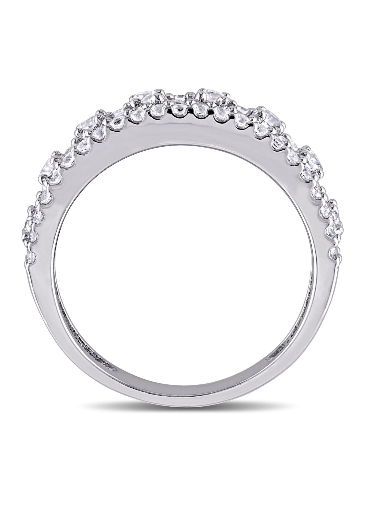 1.3 ct. t.w. Lab Created White Sapphire Anniversary Band in Sterling Silver