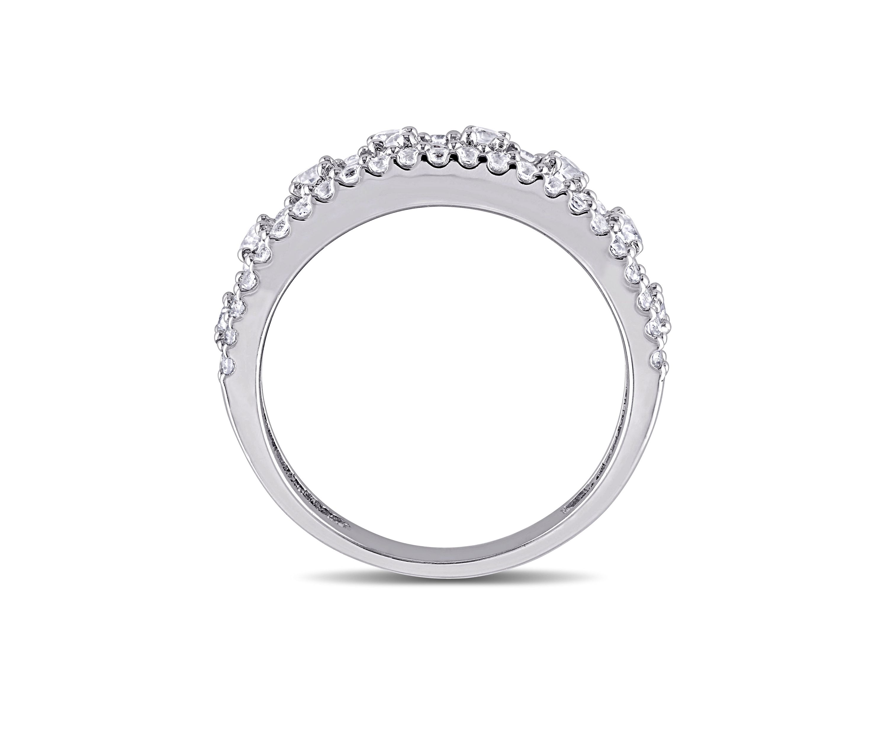 1.3 ct. t.w. Lab Created White Sapphire Anniversary Band in Sterling Silver