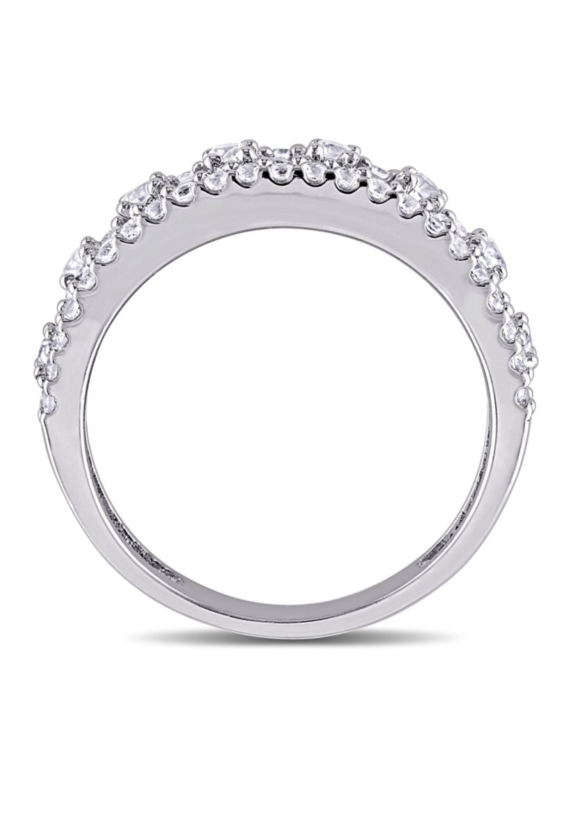 1.3 ct. t.w. Lab Created White Sapphire Anniversary Band in Sterling Silver