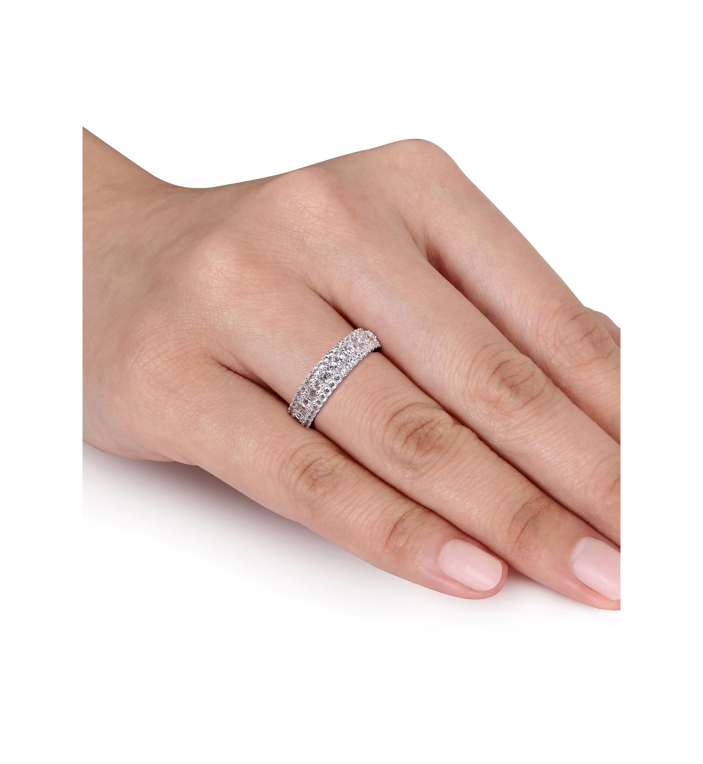 1.3 ct. t.w. Lab Created White Sapphire Anniversary Band in Sterling Silver