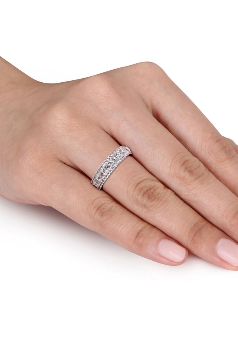 1.3 ct. t.w. Lab Created White Sapphire Anniversary Band in Sterling Silver