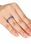  2.38 ct. t.w. Lab Created Blue and White Sapphire Anniversary Band in Sterling Silver